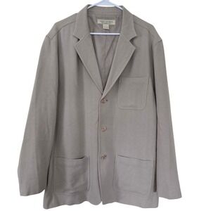 Island‎ Republic L Mens Beige Silk Herringbone Blazer Jacket